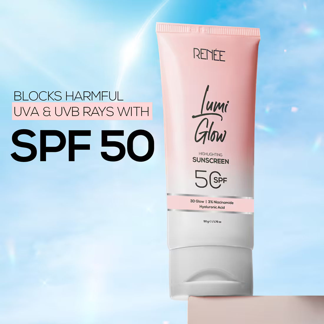 Renee Cosmetics Lumi Glow Highlighting SPF 50 Sunscreen (50g)