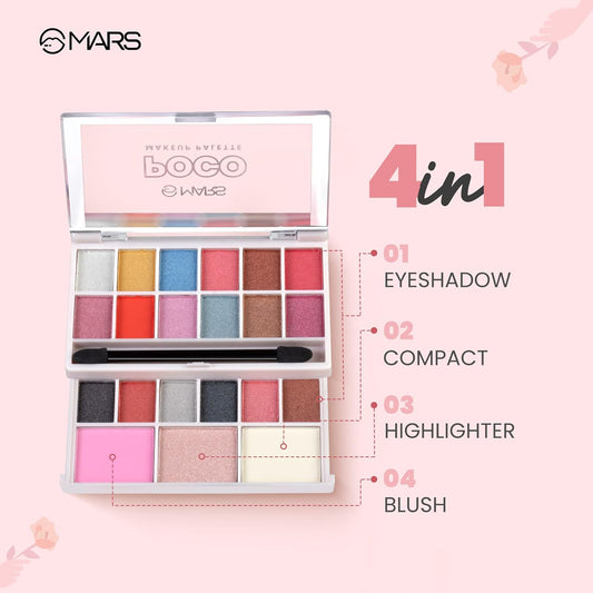 MARS Poco Face Makeup and eyeshadow Palette with Slider Case