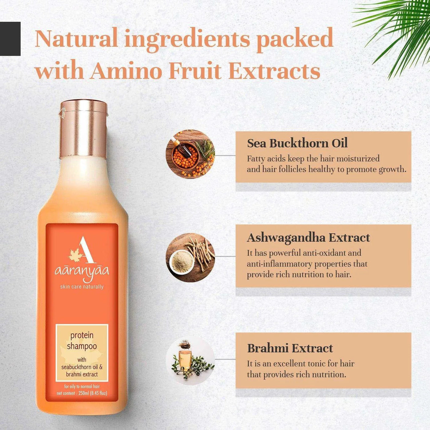 Aaranyaa Protein Conditioning Shampoo With Seabuckthorn Oil & Brahmi Extract Sale (250ml)