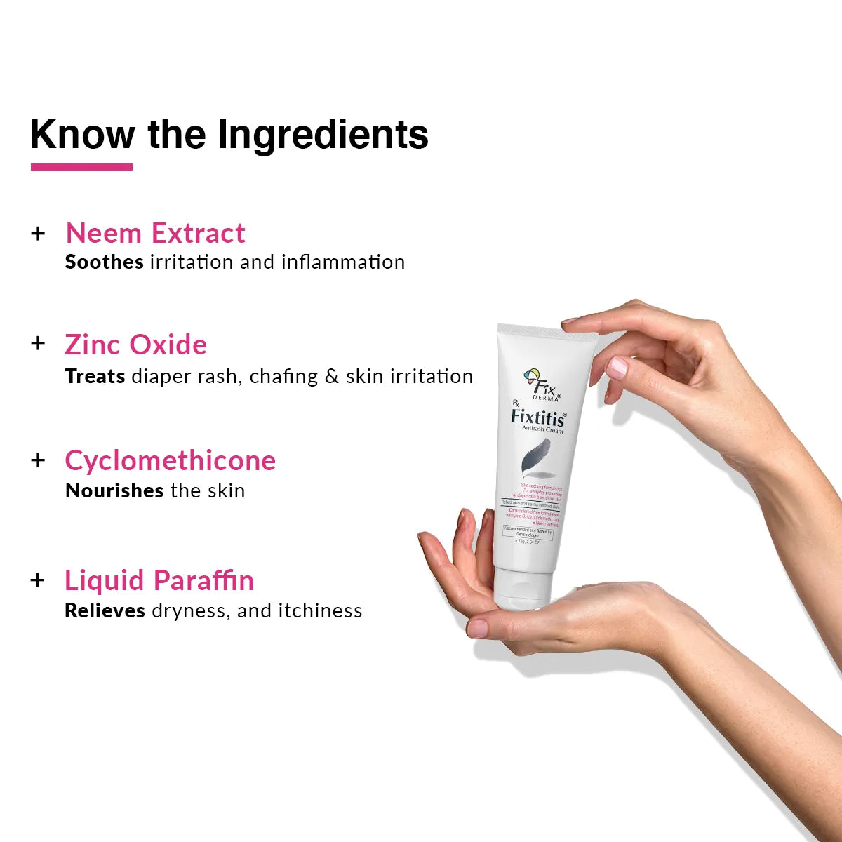 Fix Derma Fixtitis Anti Rash Cream | Natural Skin-Soothing Cream to Heal and Calm Rashes