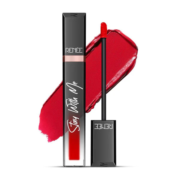 RENEE Stay With Me Matte Transferproof Liquid Lipstick- Thirst of Wine | Waterproof & Smudge-proof | Bold Pigment, Lightweight & Long-lasting | With Hyaluronic Acid & Vitamin E | 6 ml