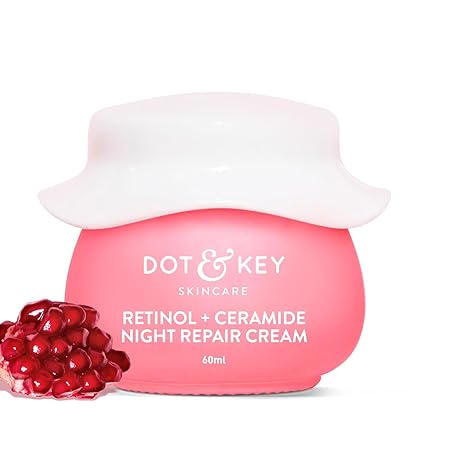 Dot & Key Night Reset Retinol + Ceramide Night Cream | Anti Aging Cream For Women & Men | Reduces Fine Lines & Wrinkles | Oil Free & Non Sticky Moisturizer | For Glowing Youthful Skin | For All Skin Types | 60ml