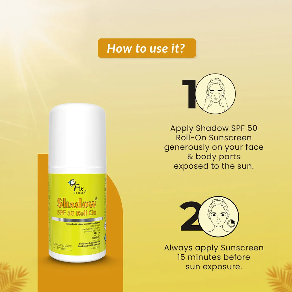 Shadow SPF 50 Roll On Sunscreen | A Transparent Roll On Sunscreen for Sensitive Skin