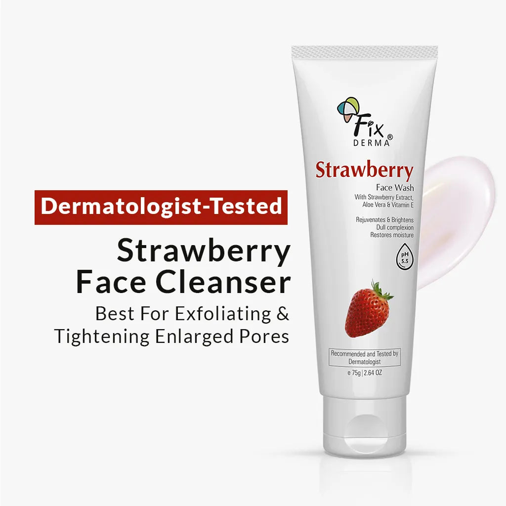 Fix Derma Strawberry Face Wash | Cleansing formula to exfoliate & tighten enlarged pores