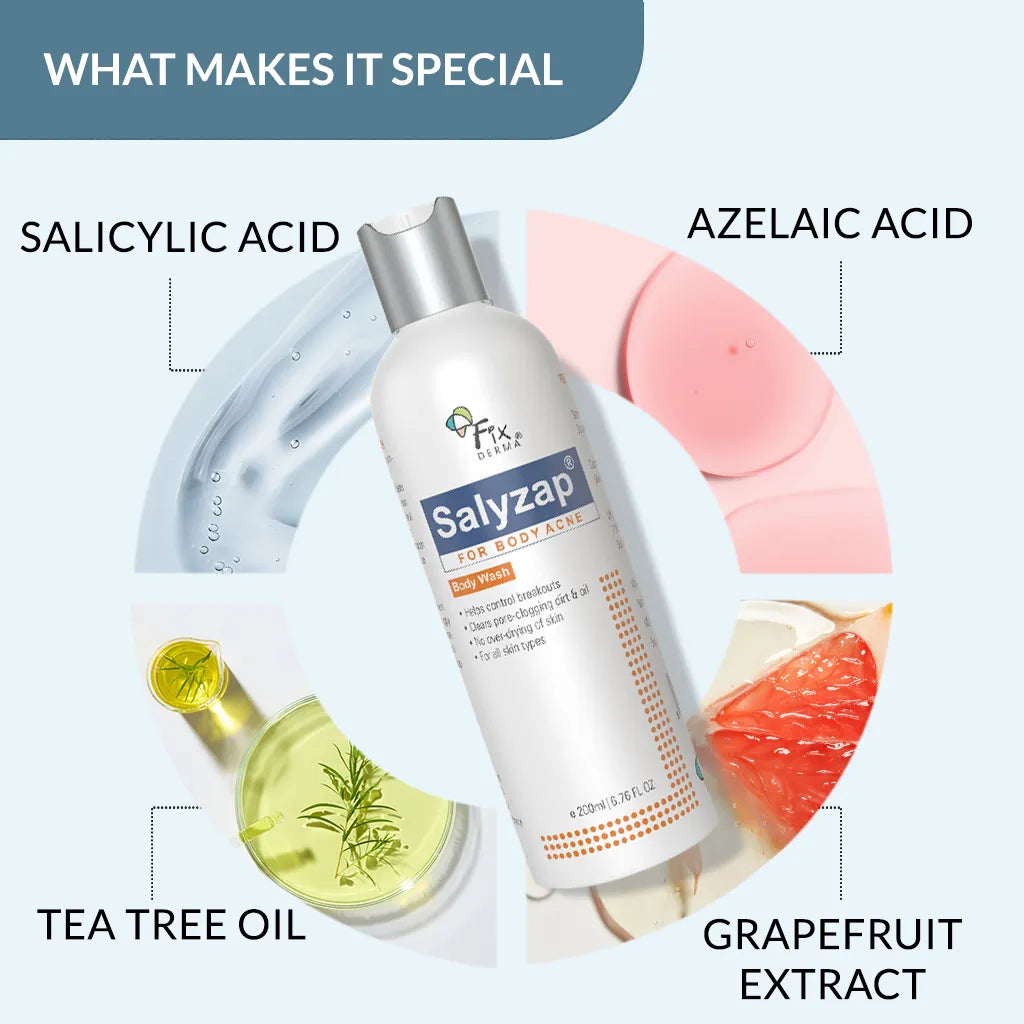 Fix Derma Salyzap Body Wash | Soap-Free Wash to Combat Stubborn Body Acne