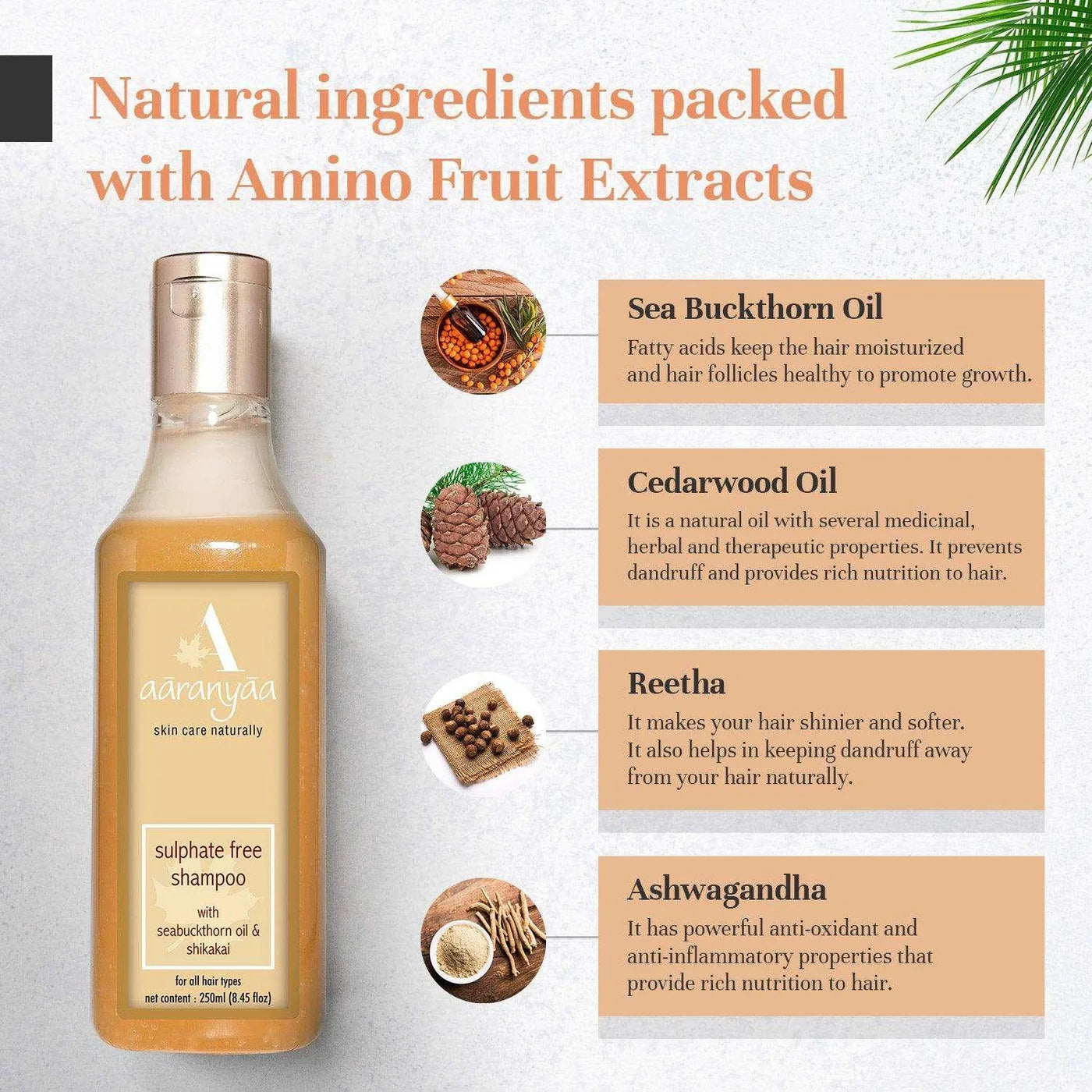 Aaranyaa Sulphate Free Seabuckthorn Shampoo (250)
