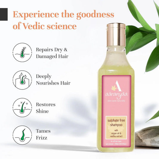 Aaranyaa Sulphate Free Shampoo with Argan Oil & Reetha Extract (250ml)