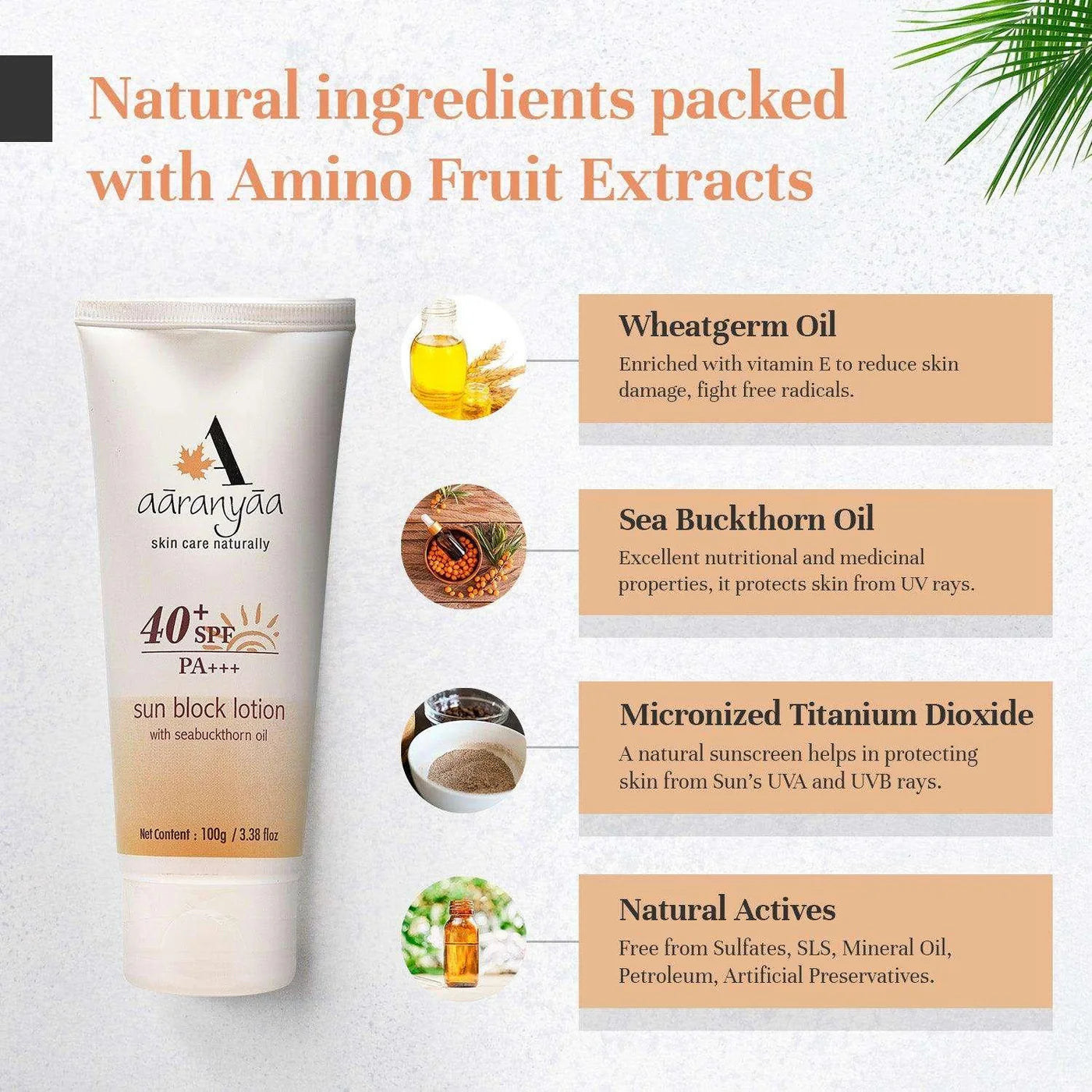 Aaranyaa Sun Block Lotion SPF 40+ (250ml)