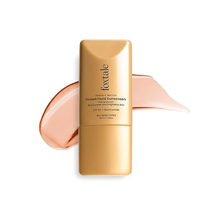 Foxtale SPF 50 Tinted Fluid Sunscreen with Niacinamide