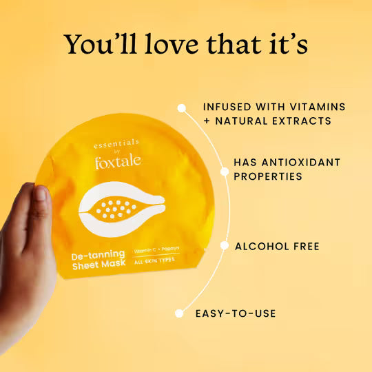Foxtale Essentials Tan Removal Sheet Mask With Vitamin C And Papaya (26g)