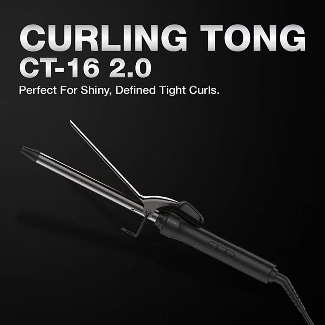 Ikonic Professional Curling Tong CT-16- 2.0, Titanium Barrel, Reduces Frizz and Static 1's