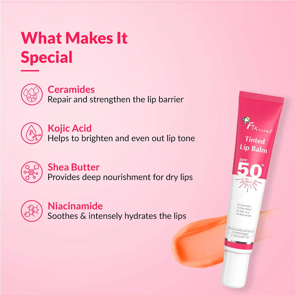 Tinted Lip Balm SPF 50+ | Best Tinted Lip Balm for Dry Lips with SPF 50+ 15ml