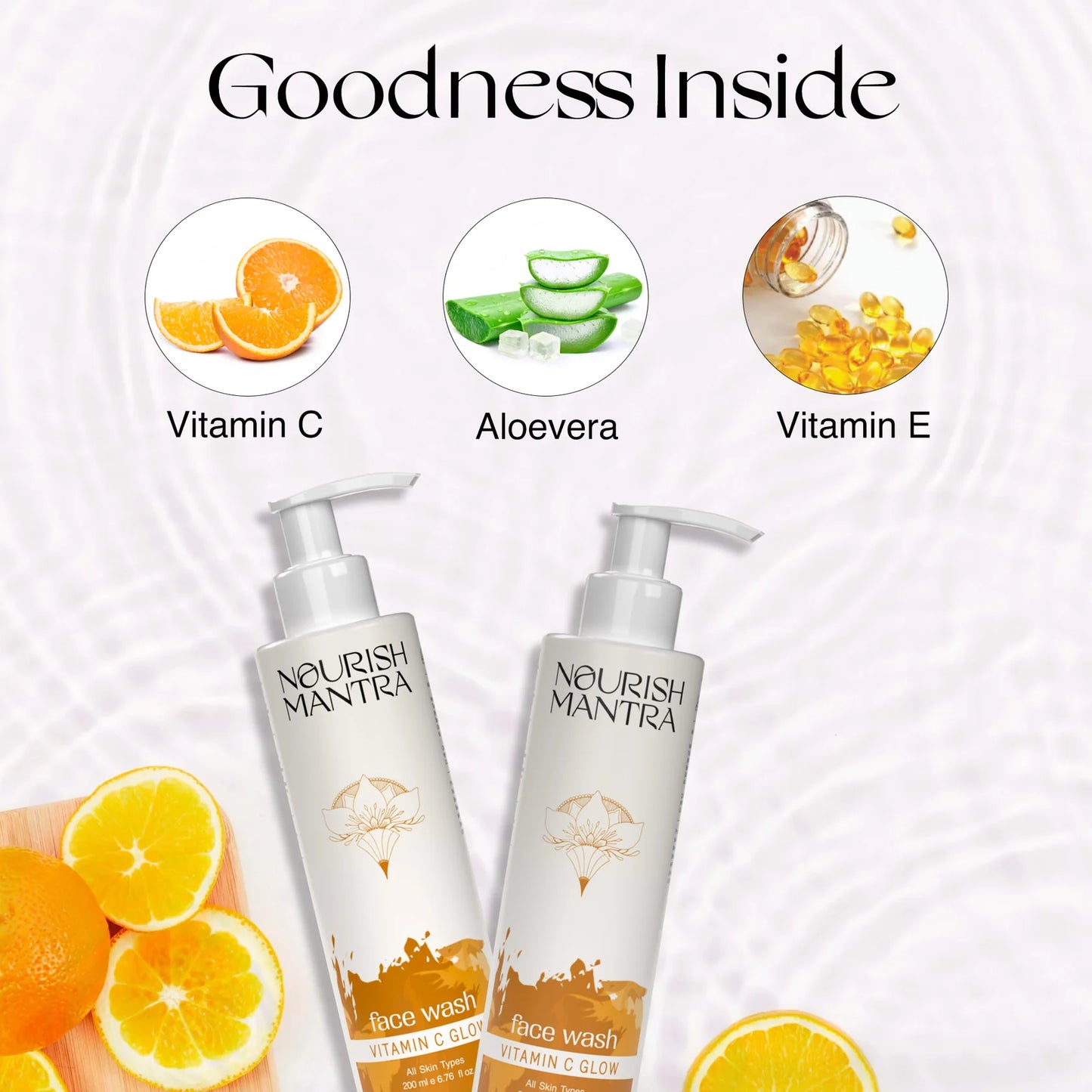 Nourish Mantra Vitamin C Glow Face Wash for Bright & Glowing Skin (200ml)