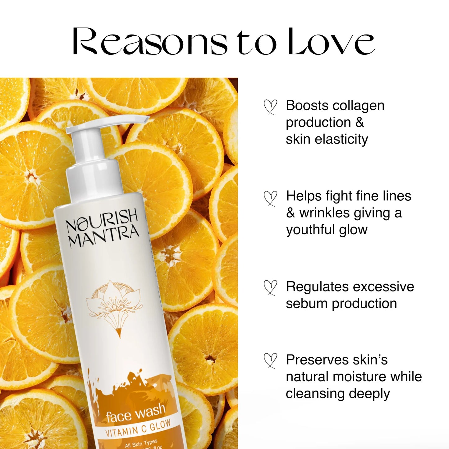 Nourish Mantra Vitamin C Glow Face Wash for Bright & Glowing Skin (200ml)