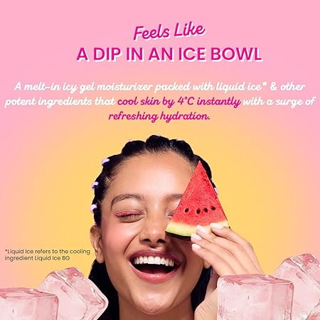 Dot & Key Watermelon Cooling Icy Gel Moisturizer | Instantly Cools Skin, Hyaluronic & Niacinamide | Controls Excess Oil, Boosts Radianc | Refreshes & Soothes Skin, Non-sticky & Non-greasy | 60g