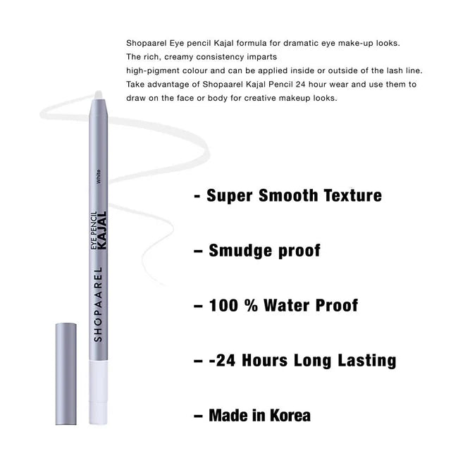 Shopaarel EYE PENCIL KAJAL WATER PROOF CREAMY &amp; LONG WEAR 0.5g