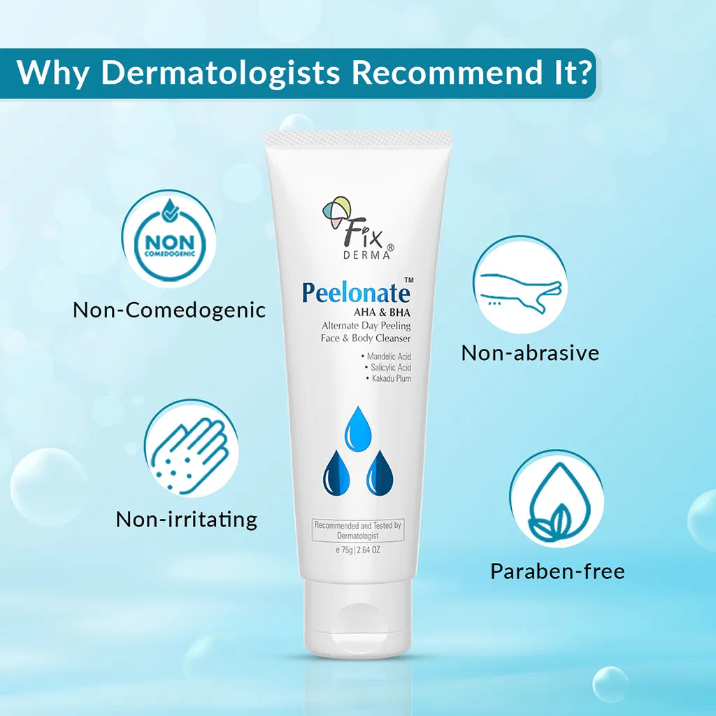 Fix Derma Peelonate AHA & BHA | AHA & BHA Powered Skin Exfoliator on Alternate Days