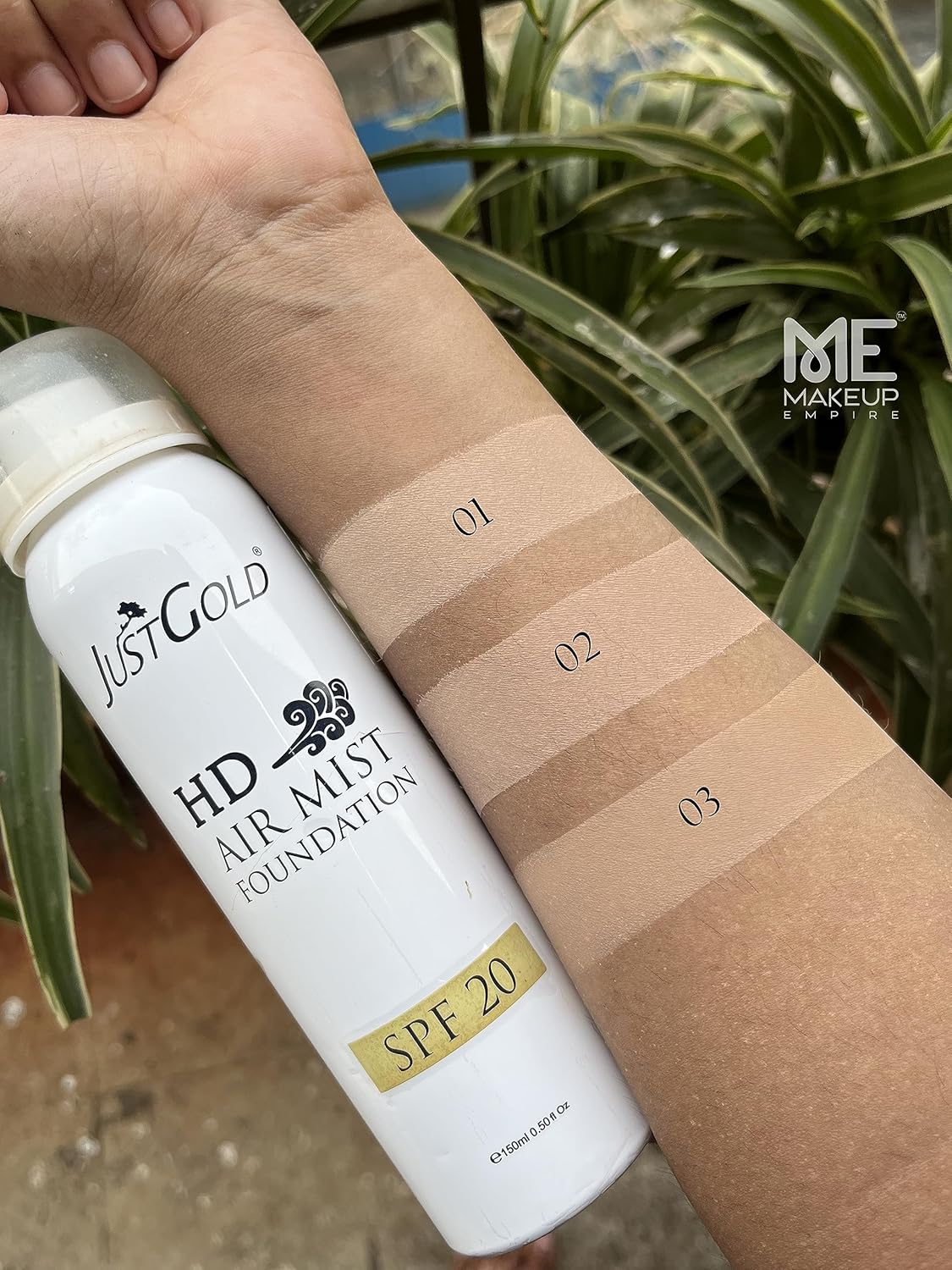 JUSTGOLD HD Air Mist Foundation With Spf 20 Full Coverage Spray With Matte Finish For Face And Body | All Skin Types