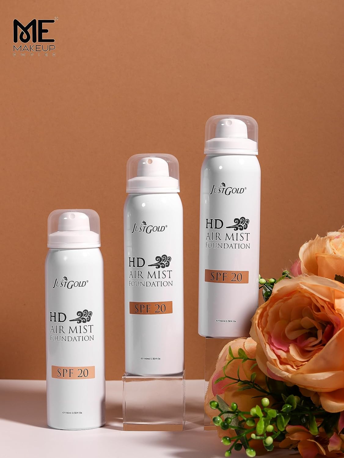 JUSTGOLD HD Air Mist Foundation With Spf 20 Full Coverage Spray With Matte Finish For Face And Body | All Skin Types