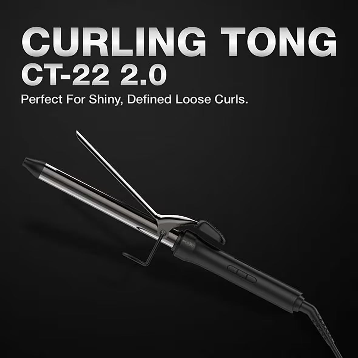 Ikonic Professional Curling Tong CT-22 - 2.0, Titanium Barrel, Reduces Frizz and Static 1's